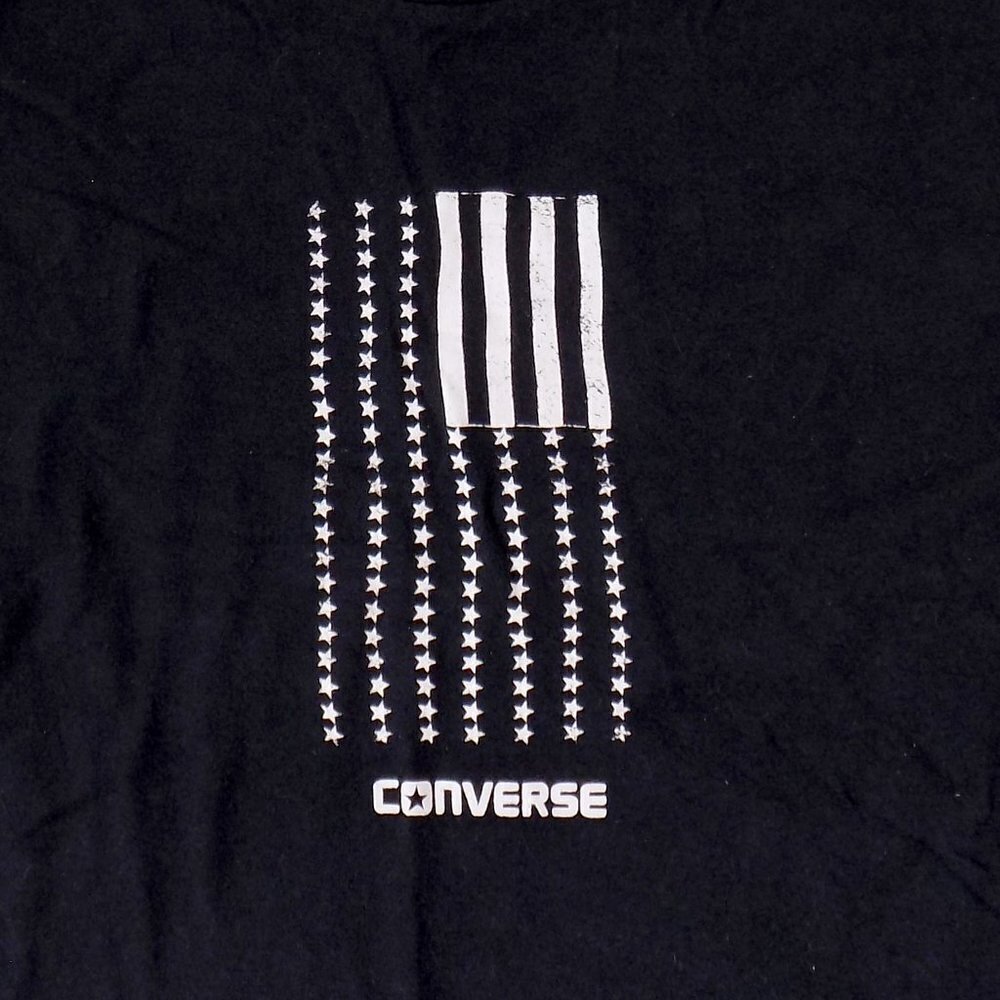 converse logo graphic tee stars flag classic black - Picture 4 of 5